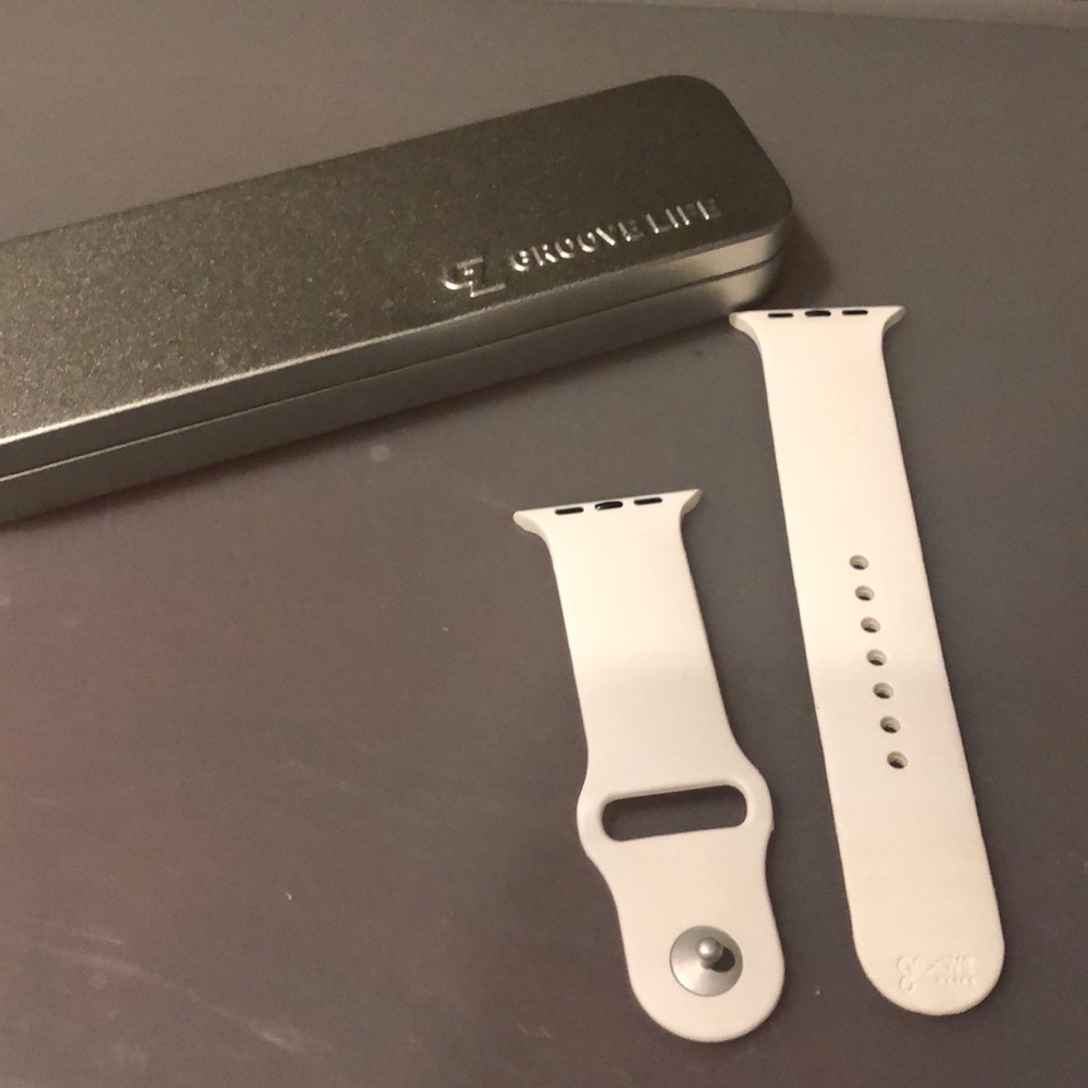 White Groove Life Apple Watch band